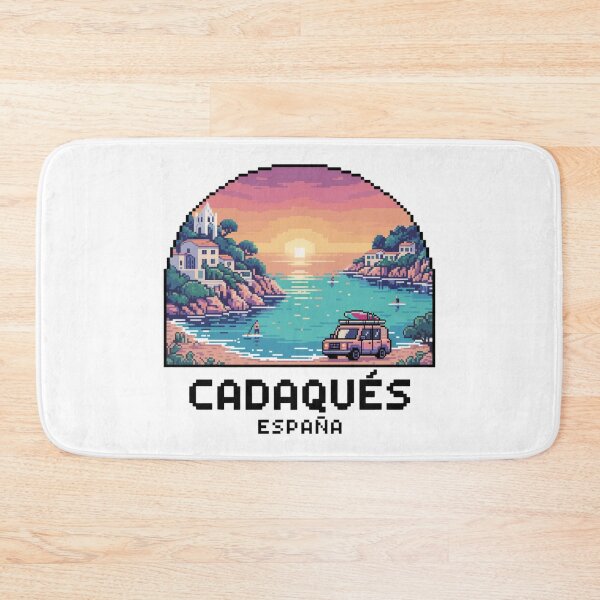 Item preview, Cadaqués Spain Pixel Sunset - Mediterranean Coastal Pixel Art designed and sold by CircinusStore.