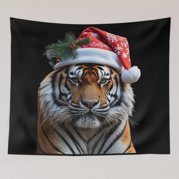 Item preview, Funny Tiger Animal Wearing Christmas Hat 2 designed and sold by Neon G.