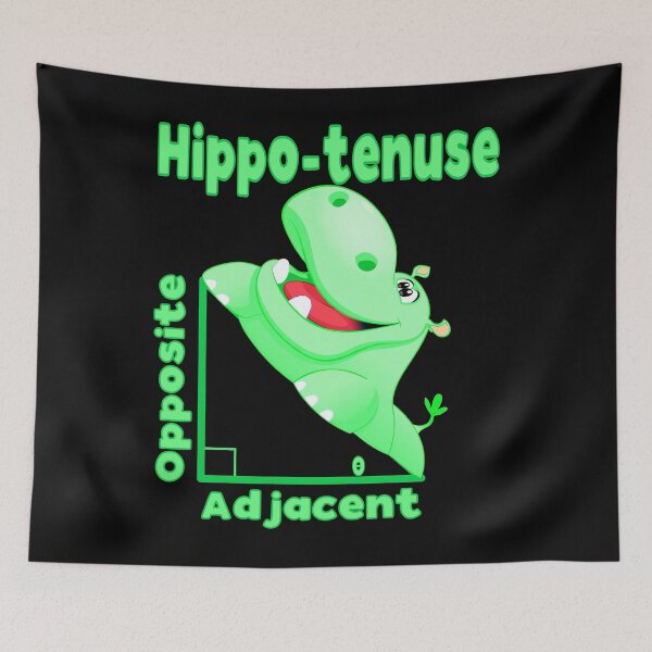 Item preview, Funny Nerdy Trigonometry Opposite Adjacent Hippotenuse Hippomatus Math Teacher Black Text designed and sold by MathWare MathClips.