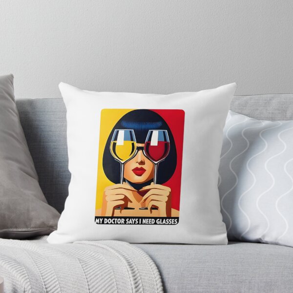 Item preview, Doctor Says I Need Glasses — Funny Wine Lover Pop Art Graphic designed and sold by Colorful-Garden.