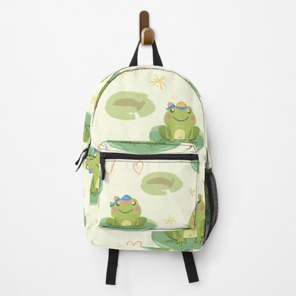 Item preview, Kawaii Frogs on Lily Pads Pattern Cute Nature Illustration designed and sold by Trueways.