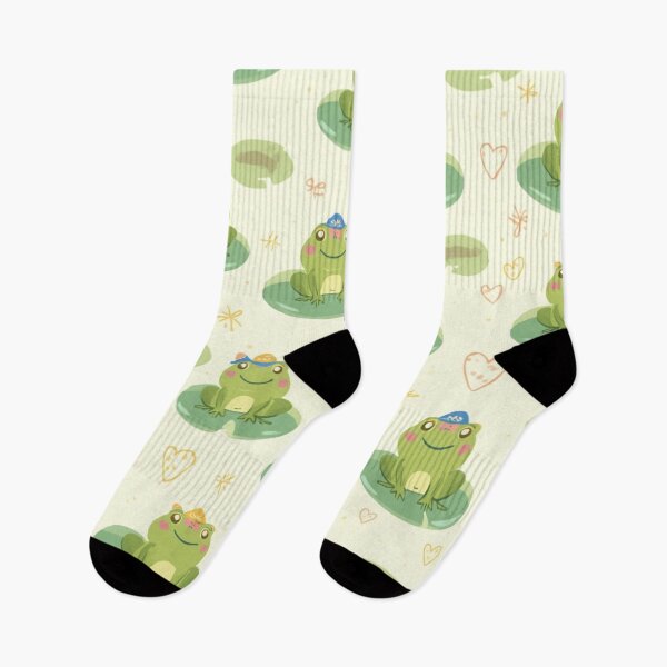 Item preview, Kawaii Frogs on Lily Pads Pattern Cute Nature Illustration designed and sold by Trueways.