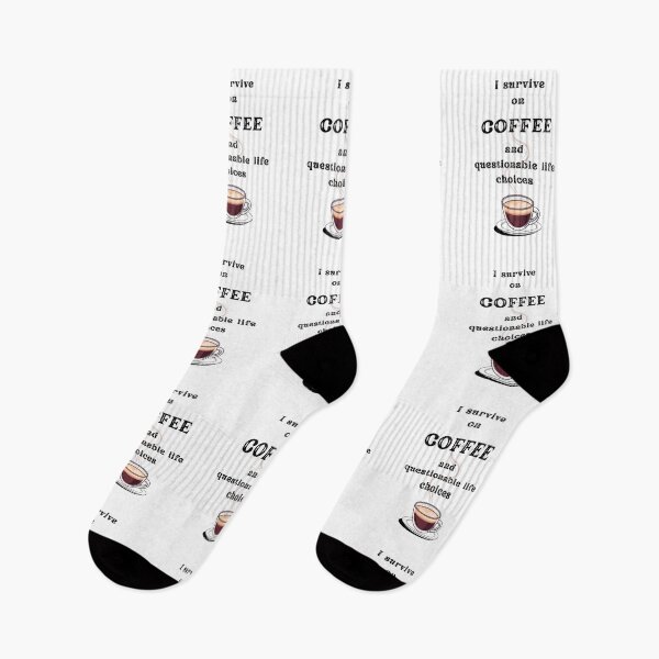 Item preview, I Survive on Coffee and questionable life choices – Funny Coffee Quotes for Coffee Lovers, Sarcastic Office Humor, Coffee Addict Gift designed and sold by digitalbitcraft.