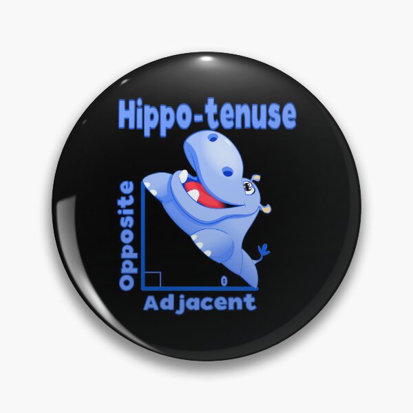 Item preview, Funny Nerdy Trigonometry Opposite Adjacent Hippotenuse Blue Hippomatus Math Teacher Black Text designed and sold by MathWare MathClips.
