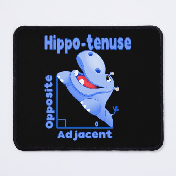 Item preview, Funny Nerdy Trigonometry Opposite Adjacent Hippotenuse Blue Hippomatus Math Teacher Black Text designed and sold by MathWare MathClips.