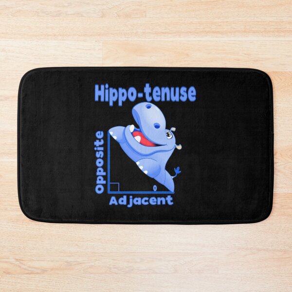 Item preview, Funny Nerdy Trigonometry Opposite Adjacent Hippotenuse Blue Hippomatus Math Teacher Black Text designed and sold by MathWare MathClips.