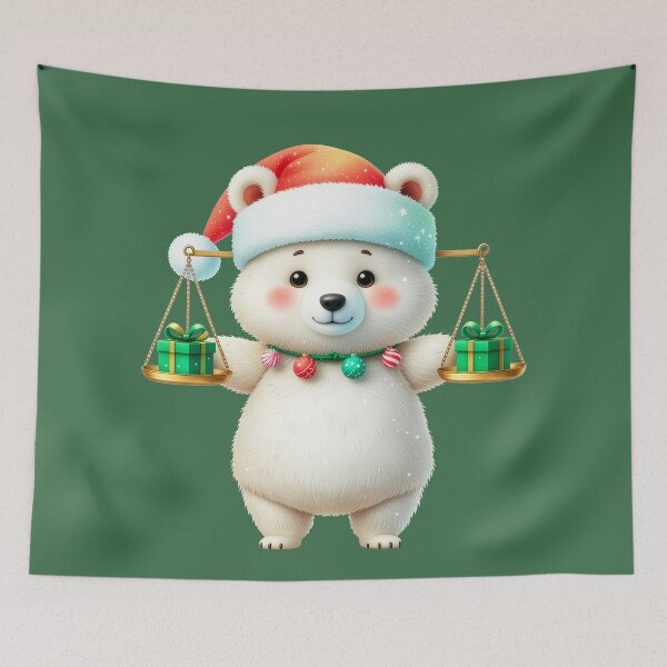 Item preview, Christmas Polar bear x Libra Zodiac sign designed and sold by Pixelo Studio.