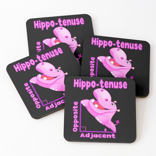 Item preview, Funny Nerdy Trigonometry Opposite Adjacent Hippotenuse Pink Hippomatus Math Teacher Black Text designed and sold by MathWare MathClips.