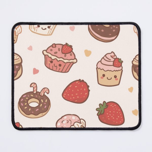 Item preview, Kawaii Strawberry Treats Pattern Cute Cupcakes & Donuts designed and sold by Trueways.