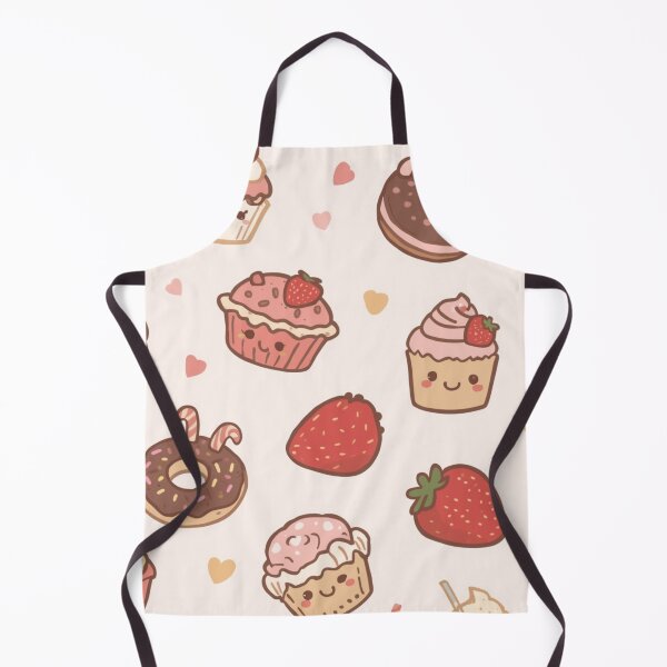 Item preview, Kawaii Strawberry Treats Pattern Cute Cupcakes & Donuts designed and sold by Trueways.