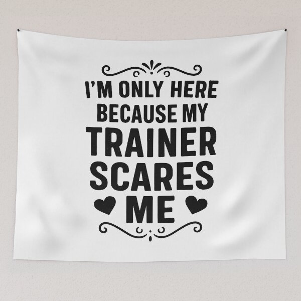 Item preview, I'm Only Here Because My Trainer Scares Me Retro Workout designed and sold by hemagamo.