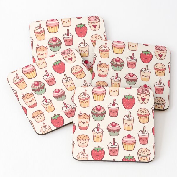 Item preview, Cute Kawaii Strawberry Dessert Pattern designed and sold by Trueways.