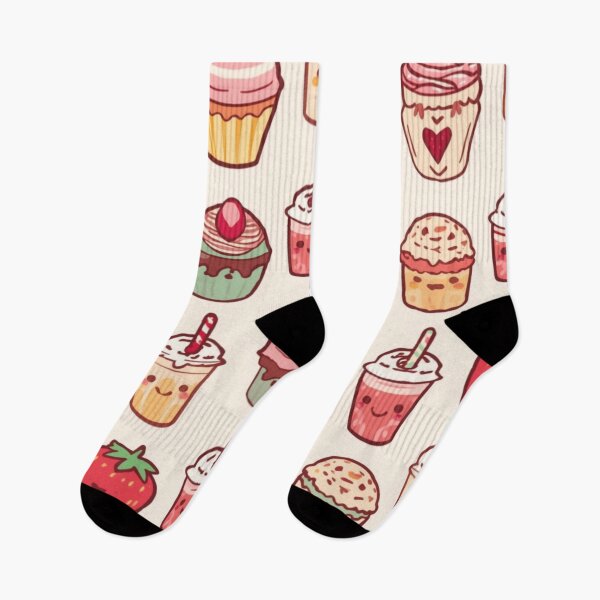 Item preview, Cute Kawaii Strawberry Dessert Pattern designed and sold by Trueways.
