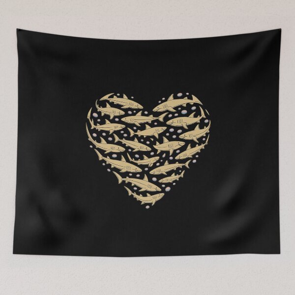 Item preview, Shark Silhouette Hammerhead Shark Tiger Shark Heart3  designed and sold by Belkisallen.