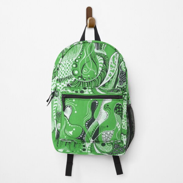 Item preview, Green Biomorphic Stippling – Psychedelic Ink Drawing designed and sold by Cat N' Doodles.