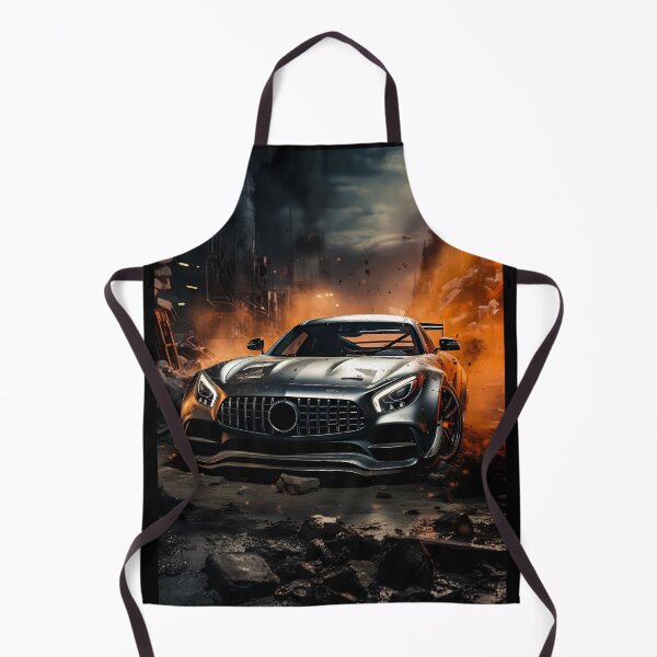Item preview, Aggressive Silver Supercar Surrounded By Explosive Ruins designed and sold by RevUpDesign.