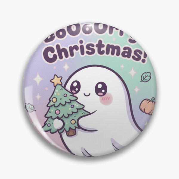 Item preview, Kawaii Ghost Christmas Illustration – Cute Pastel Holiday Tree Art for Cozy Festive Gifts designed and sold by infocart.