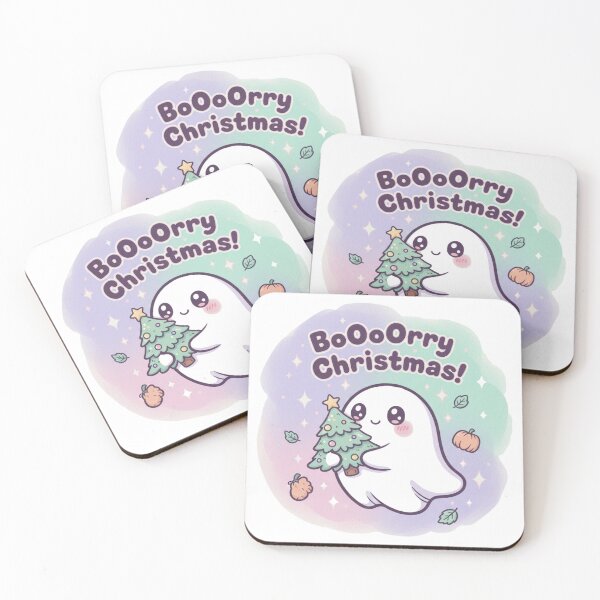 Item preview, Kawaii Ghost Christmas Illustration – Cute Pastel Holiday Tree Art for Cozy Festive Gifts designed and sold by infocart.