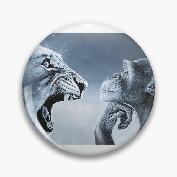 Item preview, Lion Screaming at Monkey meme designed and sold by SkrenClothing.
