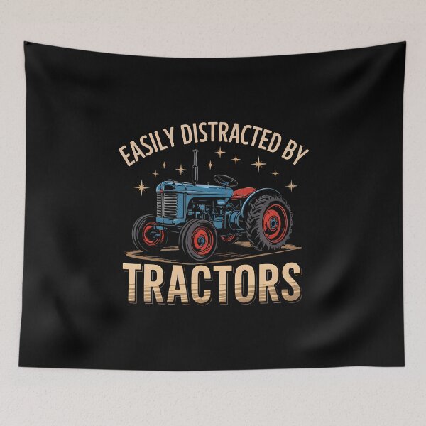 Item preview, Easily Distracted By Tractors Vintage Tractor Graphic Tee designed and sold by JanieLucia.