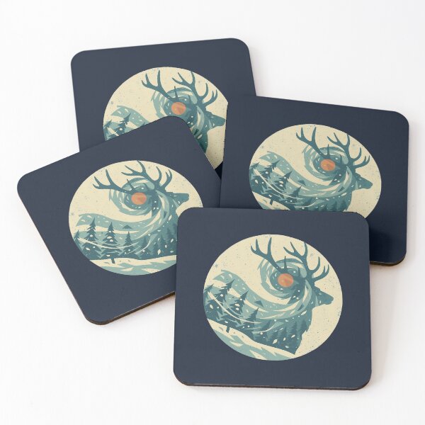 Item preview, Double Exposure Winter Stag designed and sold by CANDO ART STORE.