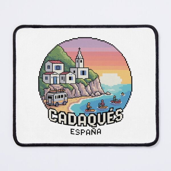 Item preview, Cadaqués Spain Pixel Art - Retro Mediterranean Coastal Scene designed and sold by CircinusStore.