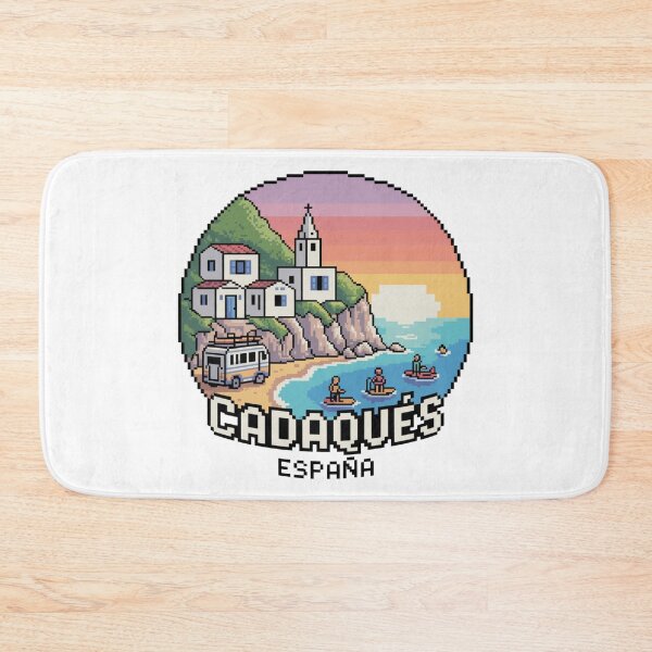Item preview, Cadaqués Spain Pixel Art - Retro Mediterranean Coastal Scene designed and sold by CircinusStore.
