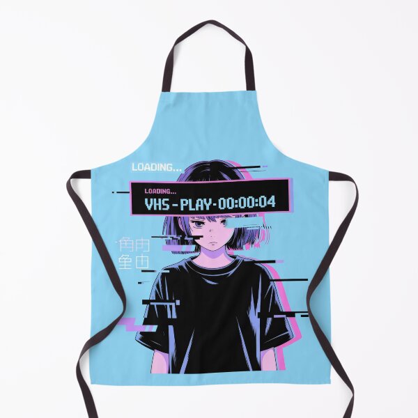 Item preview, VHS Loading Glitch Art Japanese Cyberpunk Portrait Design designed and sold by SplashTastic.