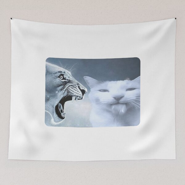 Item preview, Cat Ragebaiting Lion meme designed and sold by SkrenClothing.
