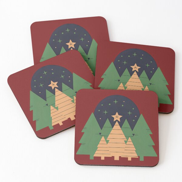Item preview, Winter patterns depicting stylized evergreen trees, including pines and spruces.  designed and sold by Knock on my door.