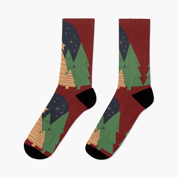Item preview, Winter patterns depicting stylized evergreen trees, including pines and spruces.  designed and sold by Knock on my door.