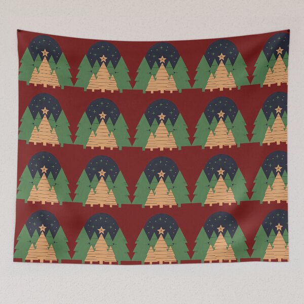Item preview, Winter patterns depicting stylized evergreen trees, including pines and spruces.  designed and sold by Knock on my door.