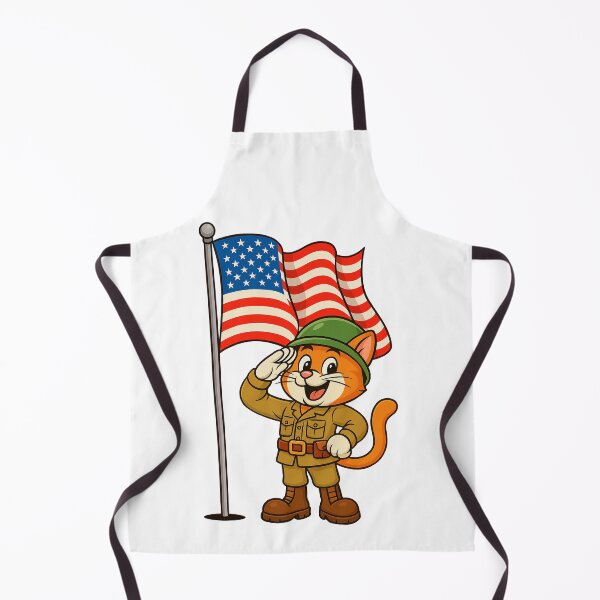 Item preview, Cat soldier saluting the American flag designed and sold by Be-Random.