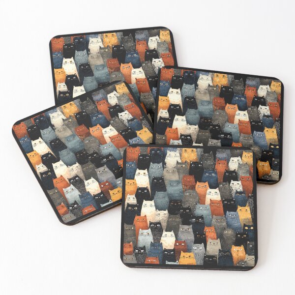 Item preview, cats gang faces pattern designed and sold by SmileshareShop.