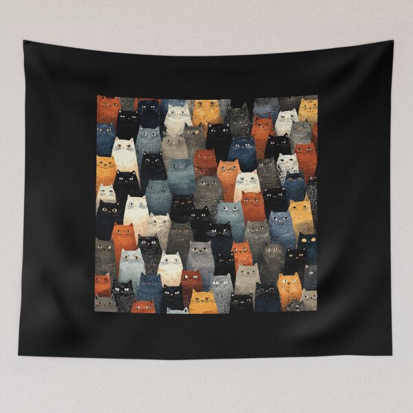 Item preview, cats gang faces pattern designed and sold by SmileshareShop.