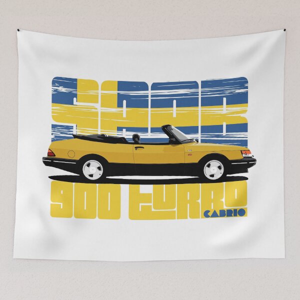 Item preview, Classic 80s 900 Turbo Convertible – Retro Scandinavian Car T-Shirt designed and sold by tupaffi.