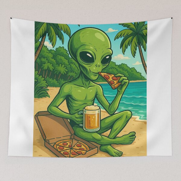 Item preview, Alien eat pizza  designed and sold by reyjf.