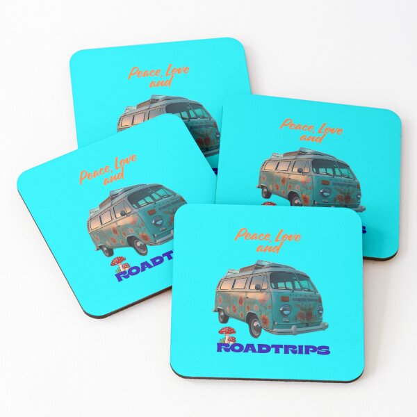 Item preview, Peace, Love and Roadtrips – Retro Hippie Van Vintage Travel Design designed and sold by ELVIN DESIGNS.