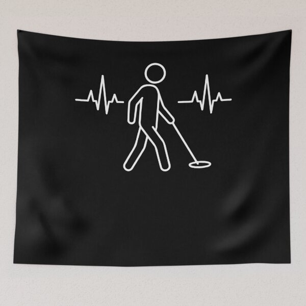 Item preview, Heartbeat Of A Metal Detectorist Pulse Line Art designed and sold by LuminOrb.