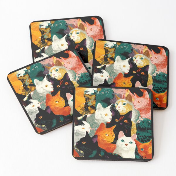 Item preview, Shades of cats faces pattern designed and sold by SmileshareShop.