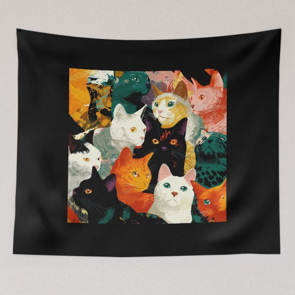 Item preview, Shades of cats faces pattern designed and sold by SmileshareShop.