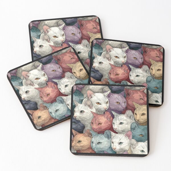 Item preview, Powdery cats pattern designed and sold by SmileshareShop.