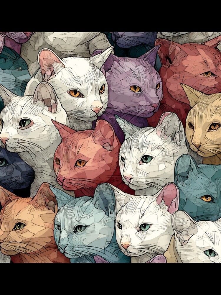 Thumbnail 3 of 3, Scarf, Powdery cats pattern designed and sold by SmileshareShop.