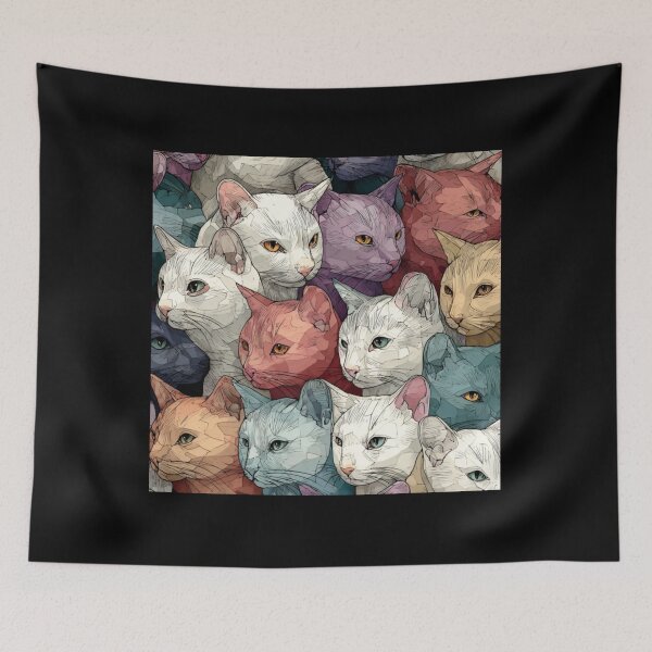 Item preview, Powdery cats pattern designed and sold by SmileshareShop.