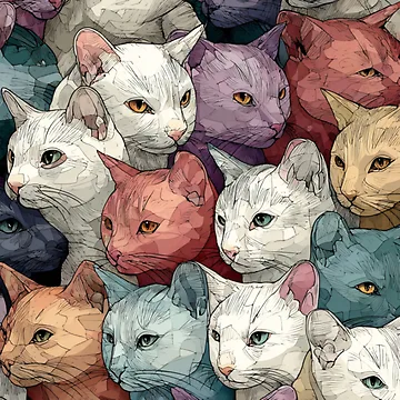 Artwork thumbnail, Powdery cats pattern by SmileshareShop