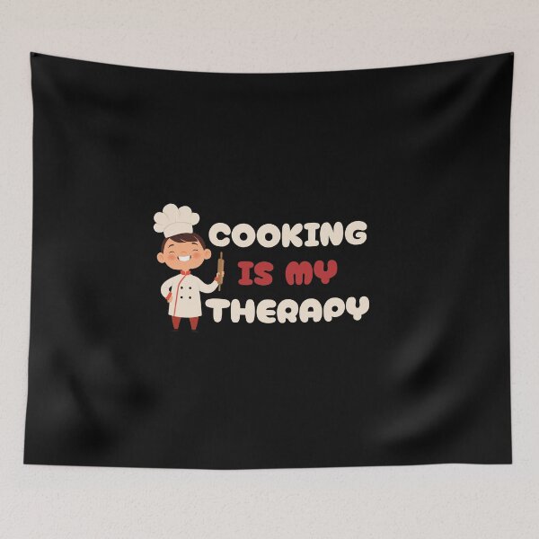 Item preview, Cooking Is My Therapy – Cute Chef Art designed and sold by Mingooshop.