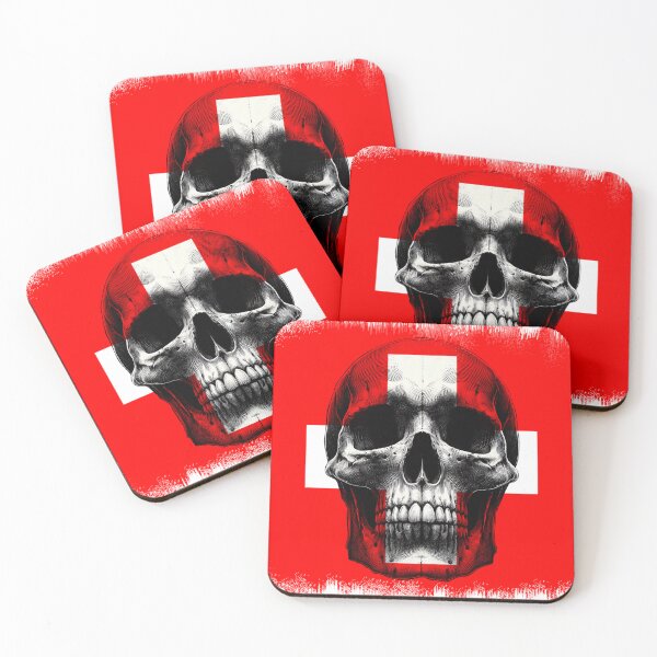 Item preview, SWITERLAND SKULL FLAG NATION RAREART COUNTRY HALLOWEEN #ogirdor designed and sold by ogirdorgraphics.