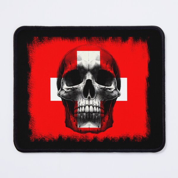 Item preview, SWITERLAND SKULL FLAG NATION RAREART COUNTRY HALLOWEEN #ogirdor designed and sold by ogirdorgraphics.