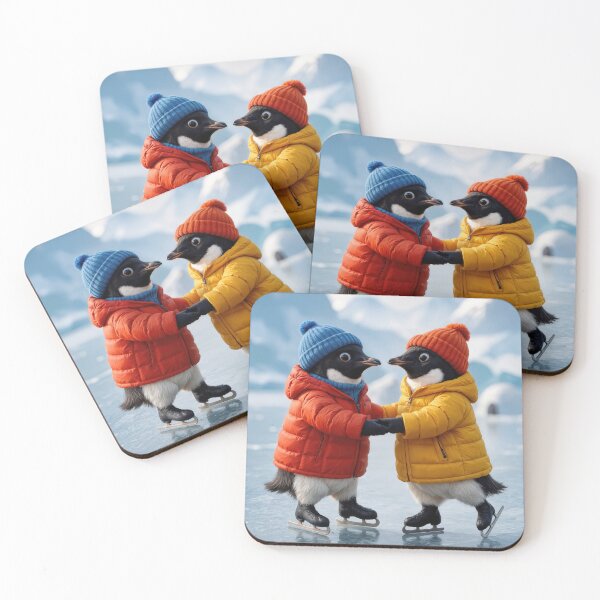 Item preview, Pair of Penguins Ice Skating On an Artic Lake designed and sold by Maria Dryfhout.