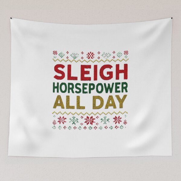 Item preview, Sleigh Horsepower All Day – Funny Car Racing Christmas Sweater designed and sold by CarantinedChaos.